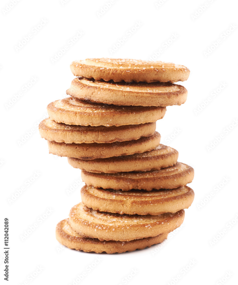 Twisted stack of cookies isolated over the white background Twisted stack of cookies isolated over the white background