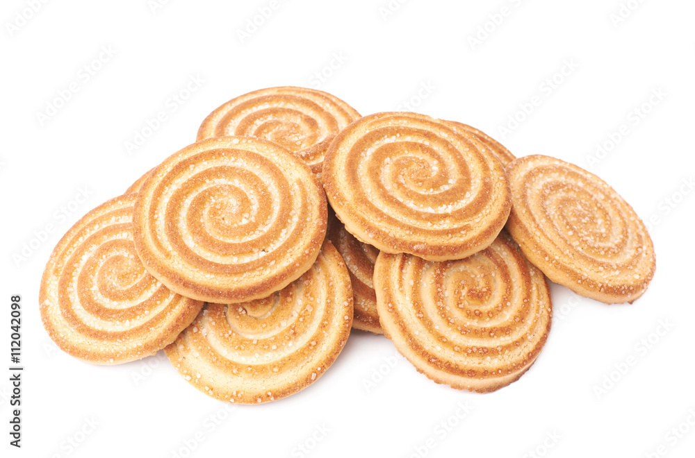 Pile of cookies isolated over the white background Pile of cookies isolated over the white background