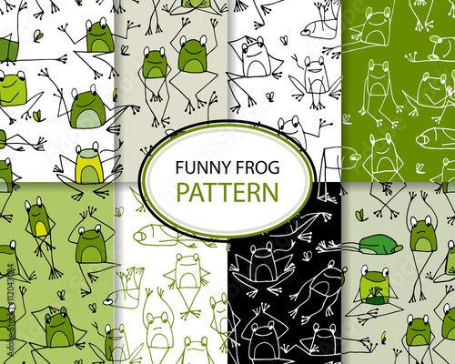 Funny frogs, pattern collection for your design