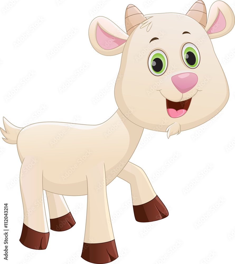 happy baby goat cartoon
