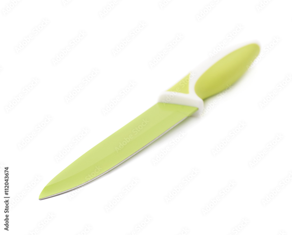 Steel green knife isolated over the white background Steel green knife isolated over the white background