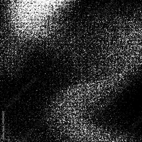 Black abstract background with white film grain, noise, dotwork, halftone, grunge texture for design concepts, banners, posters, web, presentations and prints. Vector illustration.