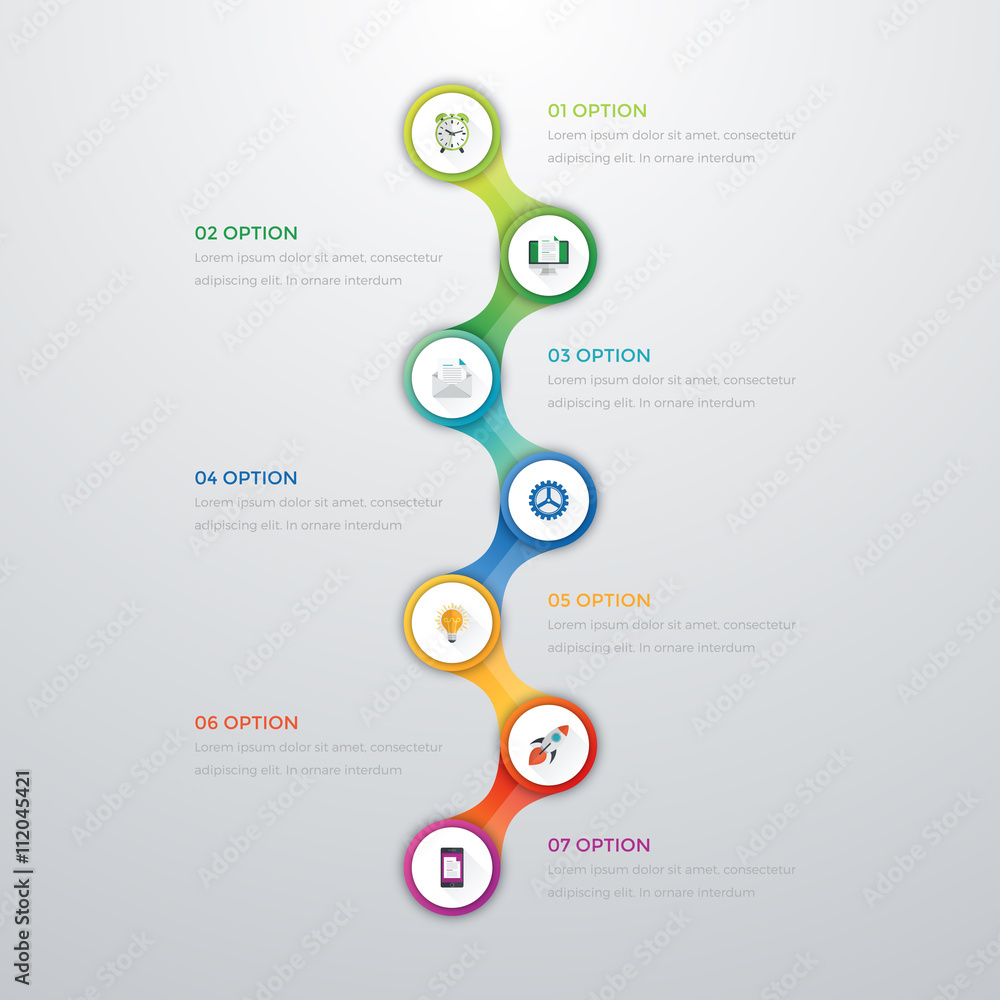 Naklejka premium infographics timeline seven options
