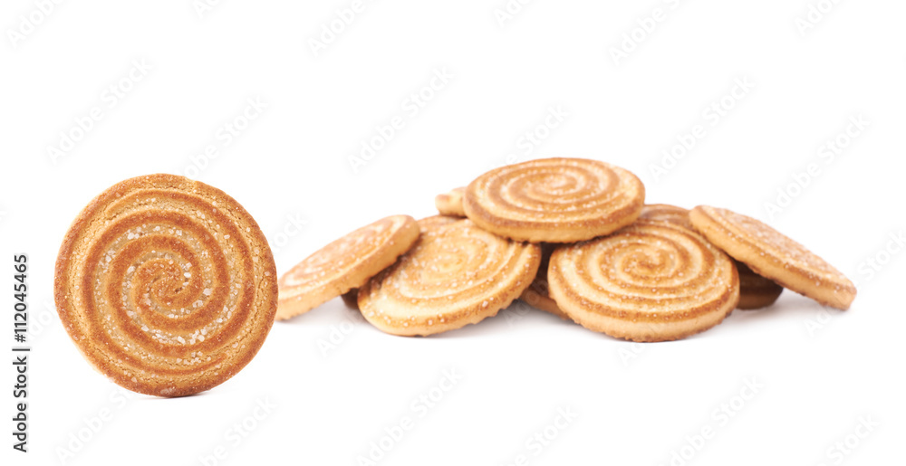Pile of cookies isolated over the white background Pile of cookies isolated over the white background