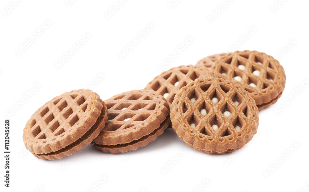 Pile of cookies isolated over the white background Pile of cookies isolated over the white background