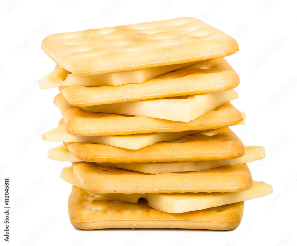 Crackers with sliced cheese Crackers with sliced cheese