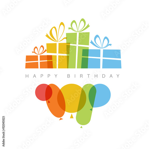 Happy birthday vector illustration with presents