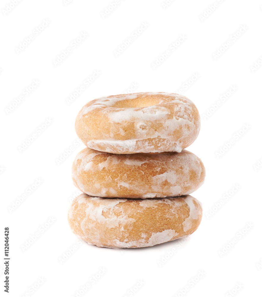 Stack of small cakes with hole isolated over the white background Stack of small cakes with hole isolated over the white background