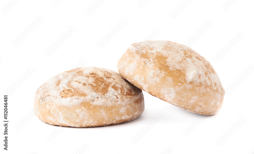 Pile of small cake gingerbread isolated over the white background Pile of small cake gingerbread isolated over the white background