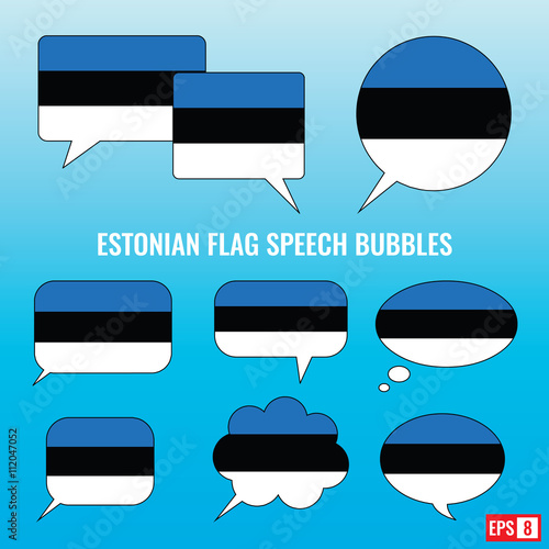 Estonian Flag Speech Bubbles