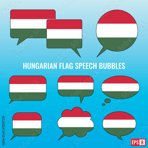 Hungarian Flag Speech Bubbles