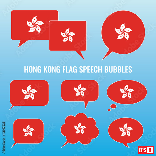 Hong Kong Flag Speech Bubbles