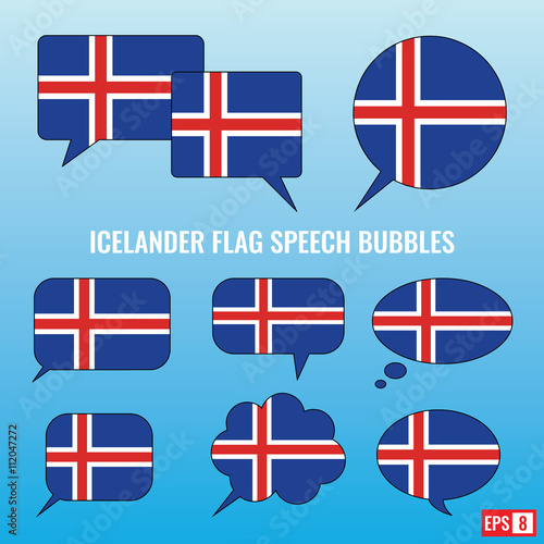 Icelander Flag Speech Bubbles