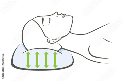 Woman sleeping with a pillow which have a good stretch to support to sleeping.