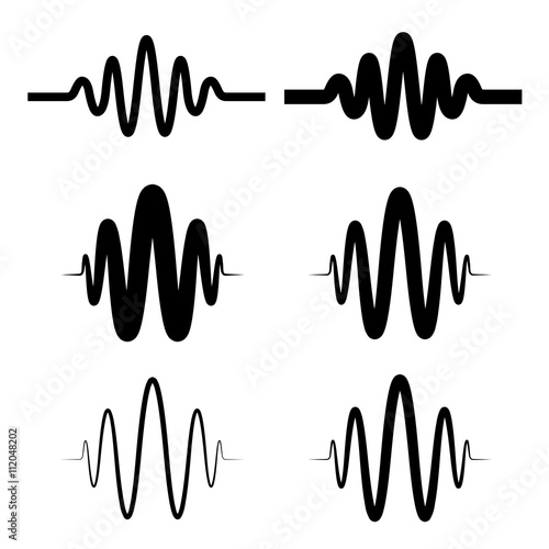 sinusoidal sound wave black symbol vector