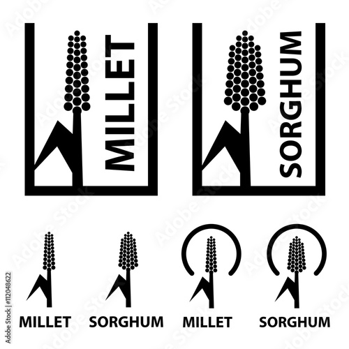 millet sorghum cereal black symbol vector