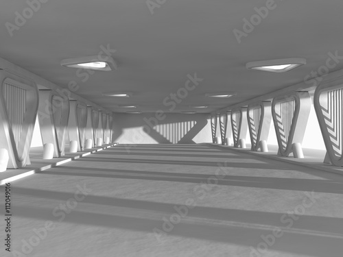 empty light big hall 3D rendering © Double Brain