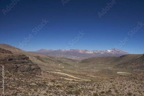 Landscape of the altiplano in Lauca National Park, northern Chile