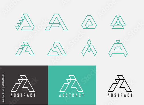 Letter A logo icon design template elements. 