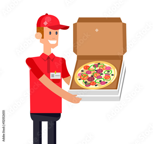 cartoon pizza delivery guy