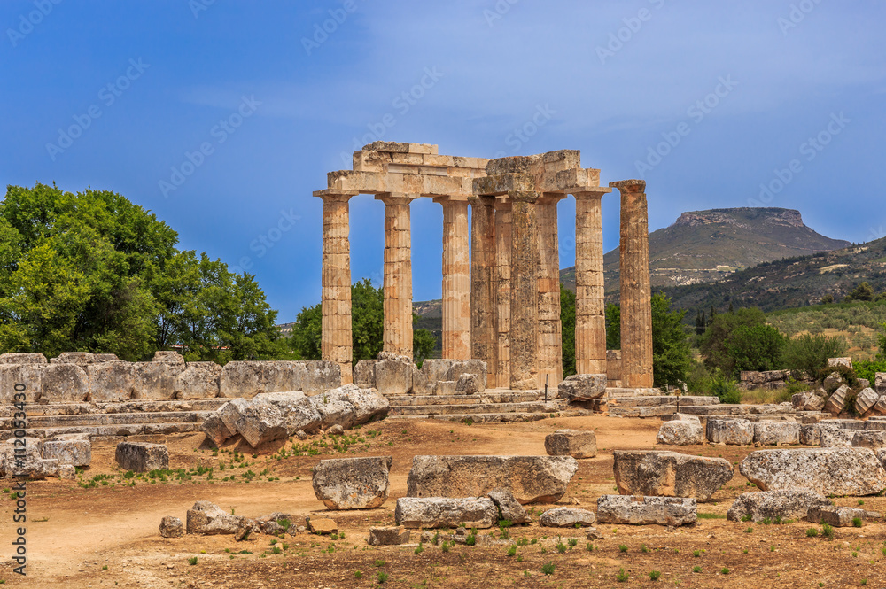 ruins of doric temple in  Ancient Nemea, Corinthia