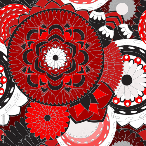 stock vector seamless doodle  floral pattern. orient. abstract b
