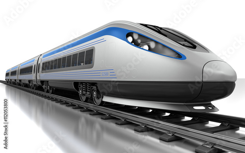 High-speed bullet train. 3d render