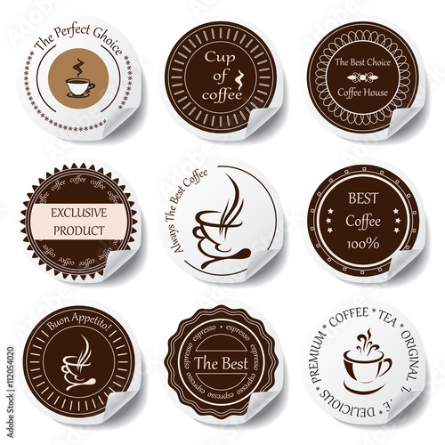 stock vector set of label for restaurant and cafe