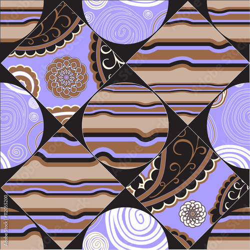 stock vector seamless pattern. oriental, indian, russian floral