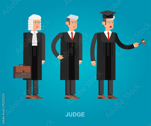 Law horizontal banner set with judical system elements isolated vector illustration