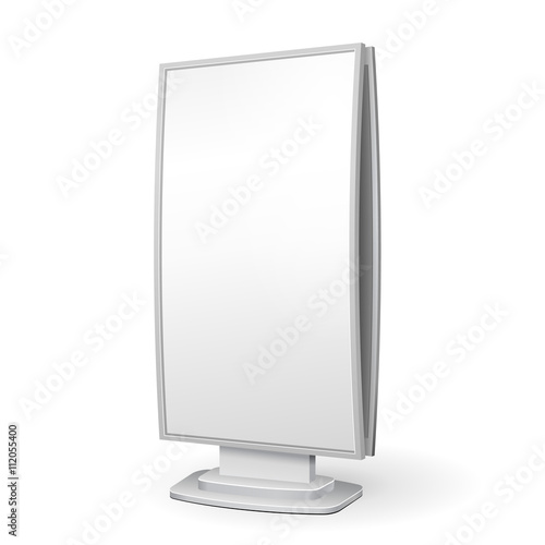 3D Outdoor Advertising POS POI Citylight Lightbox Advertising. Illustration Isolated On White Background. Mock Up Template Ready For Your Design. Vector EPS10