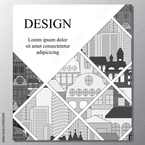 stock vector template for flyer, brochure, card, cover, book wit