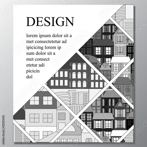 stock vector template for flyer, brochure, card, cover, book wit