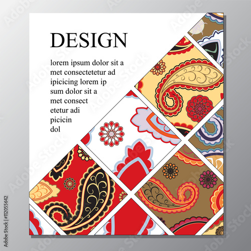 stock vector template for flyer, brochure, card, cover, book wit
