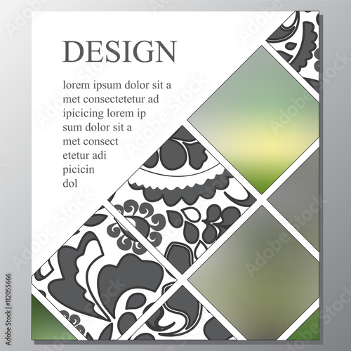 stock vector template for flyer, brochure, card, cover, book wit
