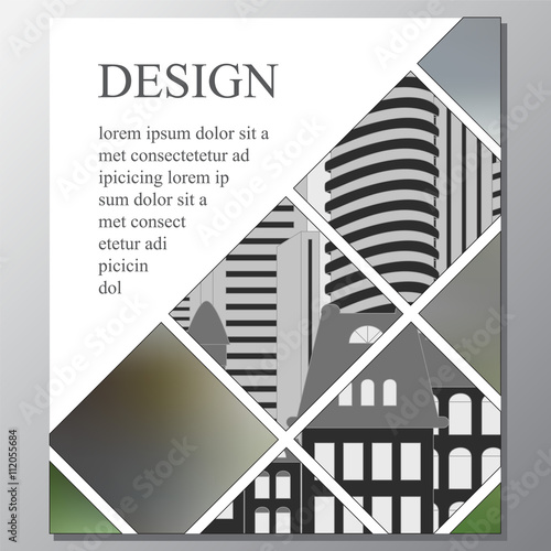 stock vector template for flyer, brochure, card, cover, book wit