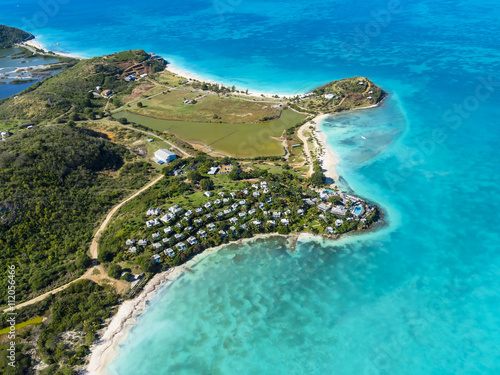 West Indies, Antigua and Barbuda, Antigua, aerial view, Jolly Harbour and Cocobay Resort photo