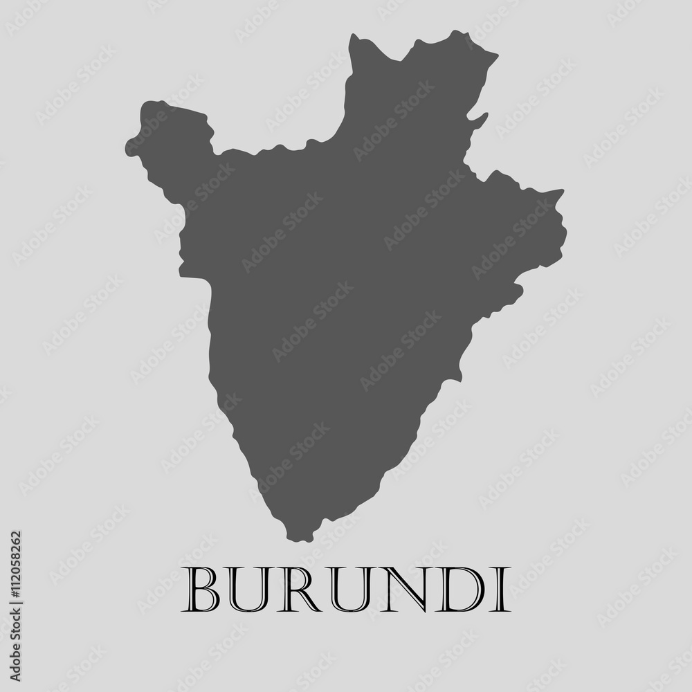 Black Burundi map - vector illustration