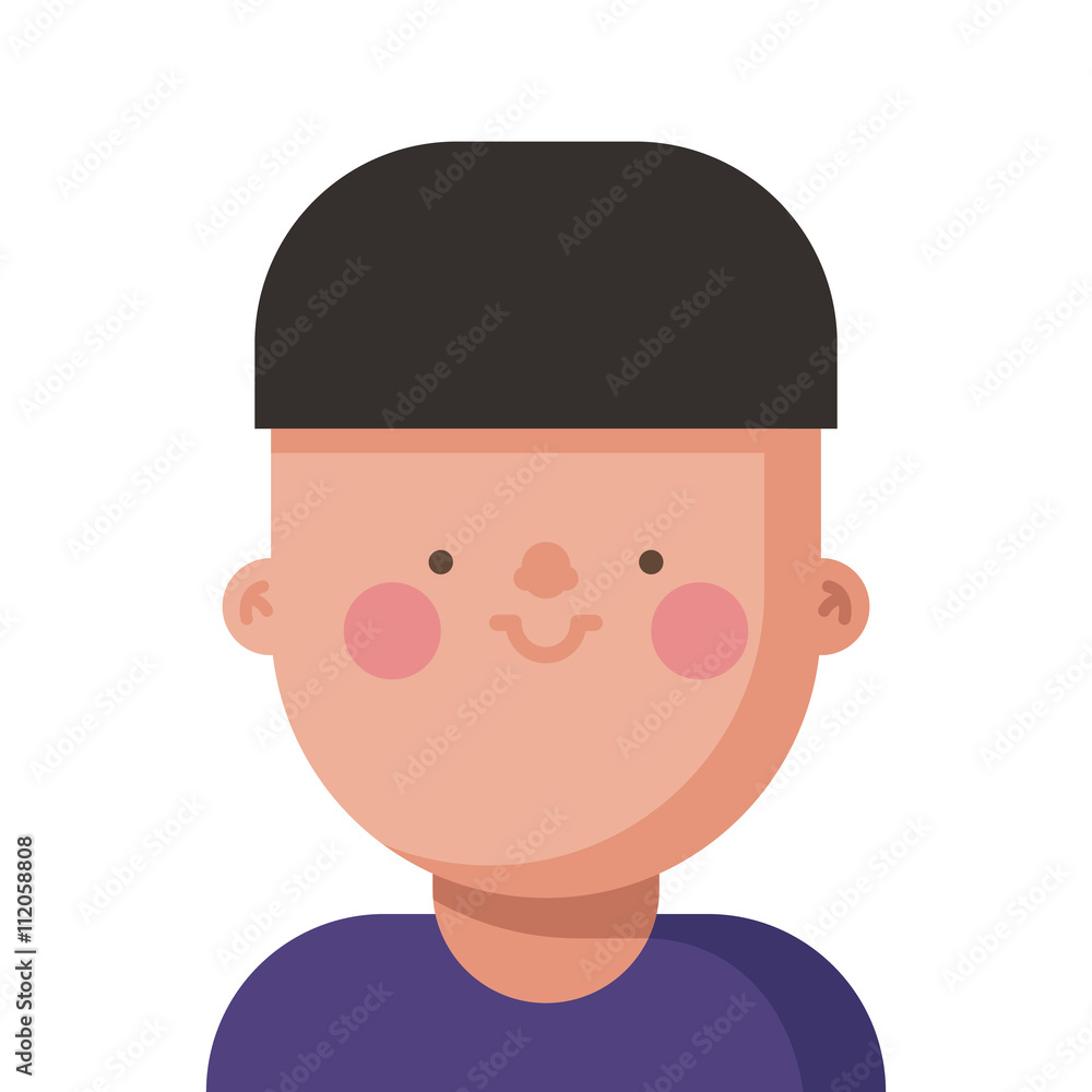 Vector flat illustration of young happy boy. Vector flat illustration of young happy boy.