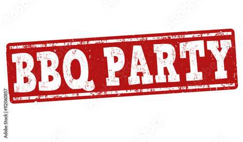 Barbecue party stamp