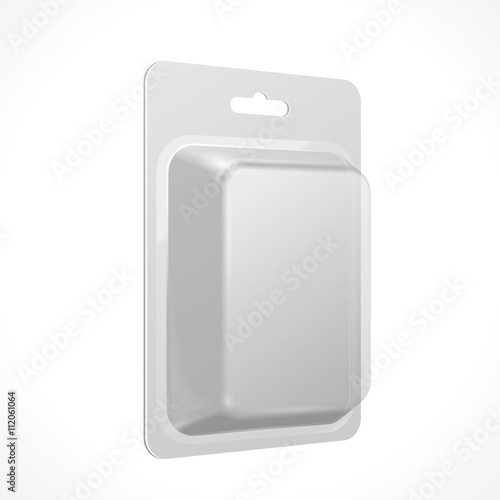 Fototapeta White Product Package Box Blister Illustration Isolated On White Background