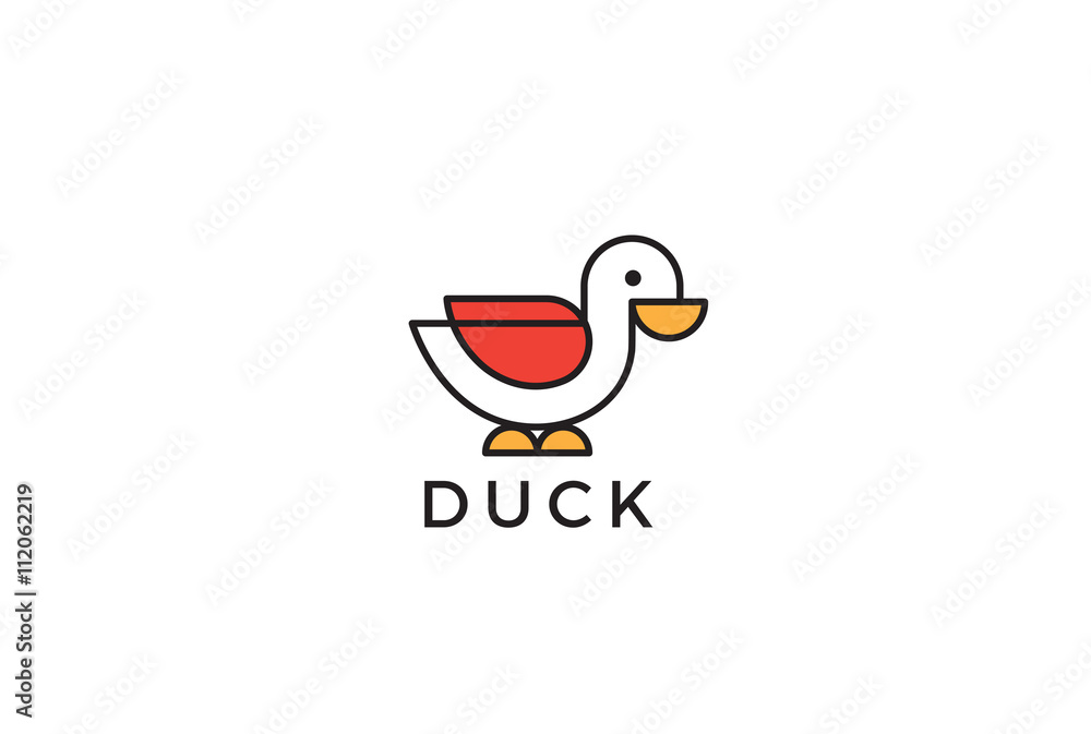 Duck Logo Geometric style vector Linear Funny Bird outline icon Duck Logo Geometric style vector Linear Funny Bird outline icon