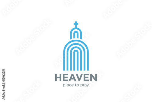 Church Logo Religion abstract design vector Linear Catolic шсщт photo
