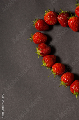 Strawberries in heart shape.