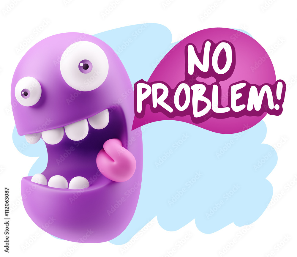 3d Rendering Smile Character Emoticon Expression saying No Probl 3d Rendering Smile Character Emoticon Expression saying No Probl