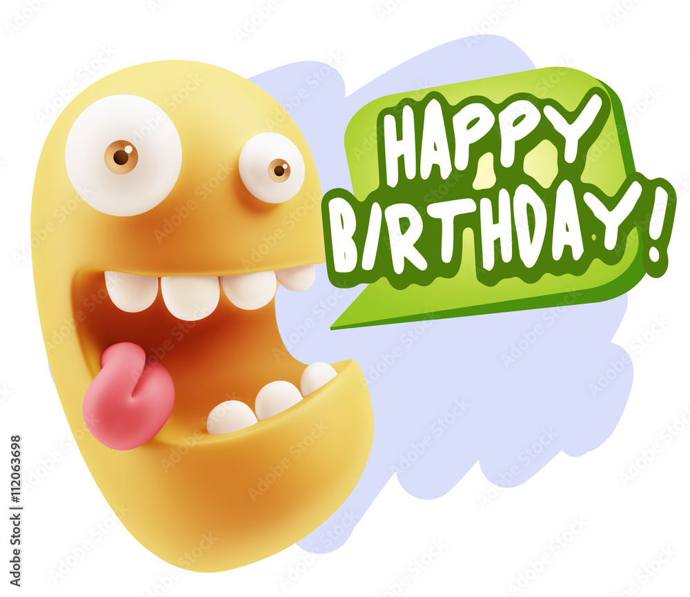 3d Rendering Smile Character Emoticon Expression saying Happy Bi 3d Rendering Smile Character Emoticon Expression saying Happy Bi
