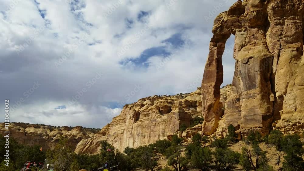 Eagle Arch San Rafael Utah nature 4x4 recreation. San Rafael Reef is a geologic feature in central Utah. Eroded into tall fins, domes, cliffs, and deep canyons.