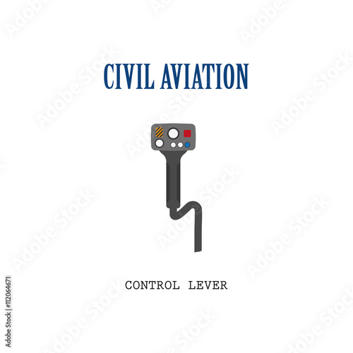 Lever control helicopter. Steering wheel of the aircraft.
