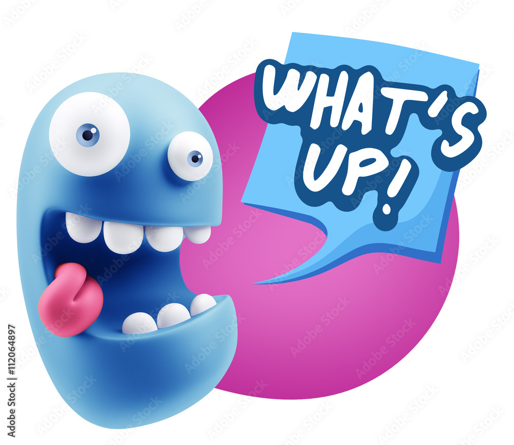 3d Rendering Smile Character Emoticon Expression saying What'S U 3d Rendering Smile Character Emoticon Expression saying What'S U