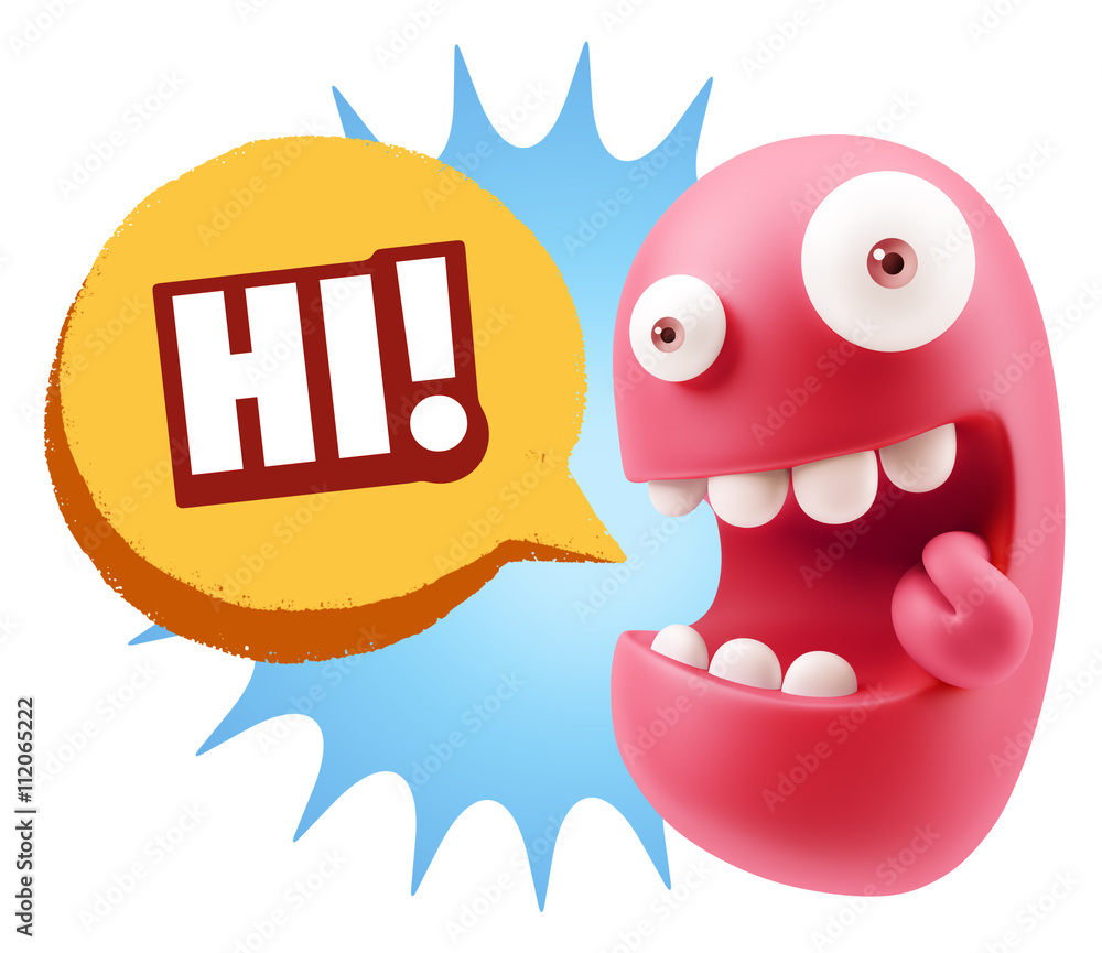 3d Illustration Laughing Character Emoji Expression saying Hi wi 3d Illustration Laughing Character Emoji Expression saying Hi wi